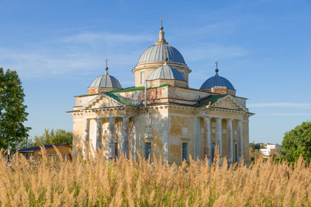 Cathedral of the Great Martyrs Boris and Gleb on a warm August evening. Staritsa, Tver region. Russiaのeditorial素材