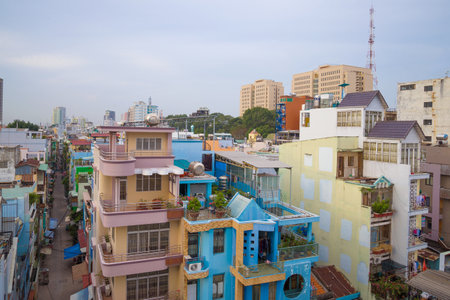 HO CHI MINH CITY, VIETNAM - DECEMBER 19, 2015: Cloudy mornings in the fifth district