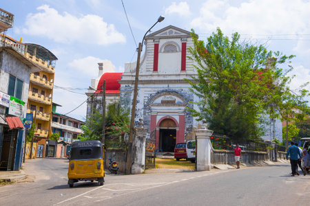 COLOMBO, SRI LANKA - FEBRUARY 10, 2020: The old Dutch church Volvendaal in the city landscape on a sunny dayのeditorial素材