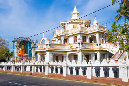 NEBOMBO, SRI LANKA - FEBRUARY 03, 2020: At the Buddhist temple Bodhirajarama Maha Viharaya (Agurukaramulla Temple) on a sunny dayのeditorial素材