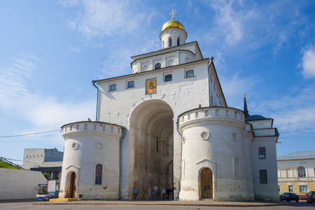 Golden Gate close-up on a sunny summer day. Vladimir, Golden Ring of Russiaの写真素材