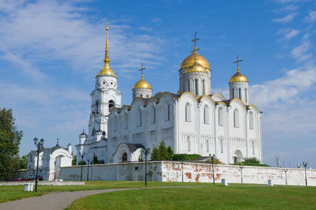 View of the Assumption Cathedral on a sunny August day. Vladimir, Golden Ring of Russiaの写真素材