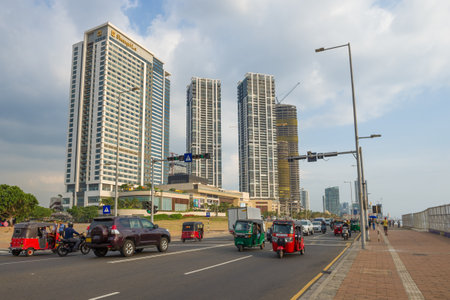 COLOMBO, SRI LANKA - FEBRUARY 21, 2020: On the streets of modern Colomboのeditorial素材