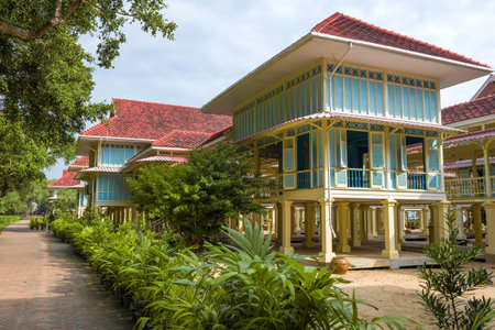 At the royal palace Mrigadayavan (Teak Palace). Surroundings of Hua Hin, Thailandのeditorial素材