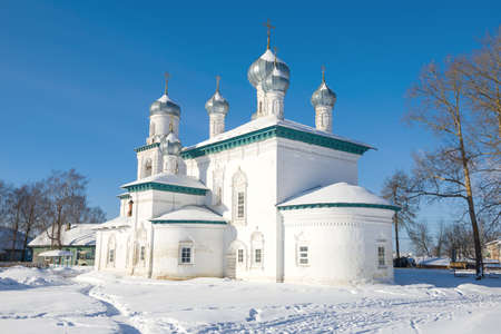 View of the ancient Nativity Church (1682) on a sunny February day. Kargopol. Arkhangelsk region, Russiaの写真素材