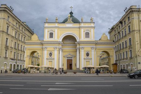 SAINT PETERSBURG, RUSSIA - SEPTEMBER 09, 2021: Basilica of St. Catherine of Alexandria on Nevsky...