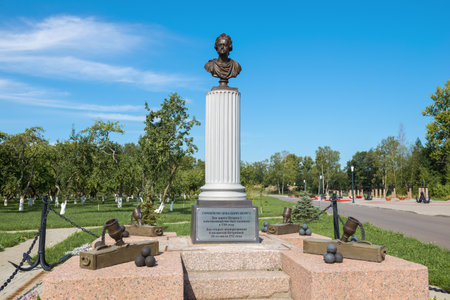 KRONSTADT, RUSSIA - AUGUST 11, 2021: Monument to Peter the Great in Patriot Park on a sunny August dayのeditorial素材