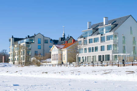 Modern Hanko on a sunny February day. Finlandの写真素材