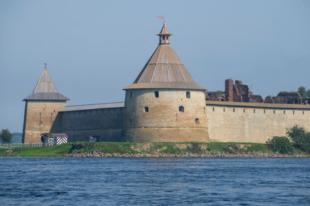 Oreshek fortress on a September morning. Leningrad region, Russiaのeditorial素材