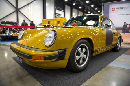 ST. PETERSBURG, RUSSIA - APRIL 23, 2022: Porsche 911 Turbo (1976 year of production) on the "Oldtimer-Gallery" retro car showのeditorial素材