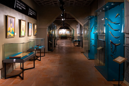 KHIVA, UZBEKISTAN - SEPTEMBER 07, 2022: Museum exposition of the history of the Khorezm Khanate in the ancient of Nurillaboy palaceのeditorial素材