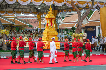 BANGKOK, THAILAND - DECEMBER 29, 2018: Fragment of the opening of The New Year ceremony of Buddhist Chanting and Prayersのeditorial素材