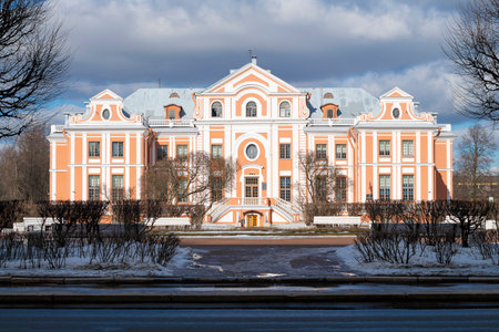 SAINT PETERSBURG, RUSSIA - MARCH 21, 2023: The ancient building of Kikin's Chambers (the mansion of one of the associates of Peter I - Admiral Alexander Kikin) on a March dayのeditorial素材