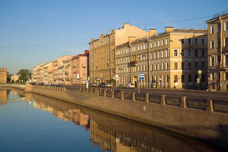 ST. PETERSBURG, RUSSIA - MAY 26, 2018: May morning on Griboyedov Canal Embankmentのeditorial素材