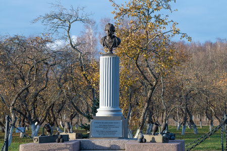 KRONSTADT, RUSSIA - NOVEMBER 19, 2023: Monument to the Russian Emperor Peter the Great on the territory of the dock Admiralty on November dayのeditorial素材