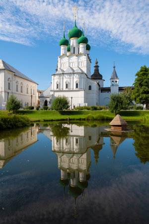 The ancient church of John the Theologian in the Rostov Kremlin on a sunny August day. Golden ring of Russiaの写真素材