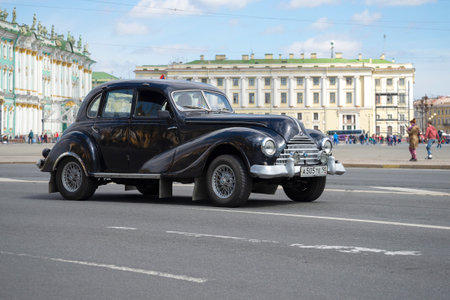 SAINT PETERSBURG, RUSSIA - MAY 21, 2017: Retro car BMW/EMW-340 in motion on a sunny May dayのeditorial素材