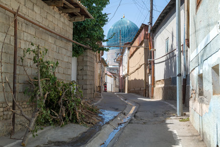 SAMARKAND, UZBEKISTAN - SEPTEMBER 14, 2022: On an old city street on a sunny September dayのeditorial素材