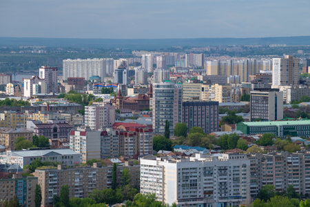 SARATOV, RUSSIA - Cityscape of modern Saratov on a May dayの写真素材