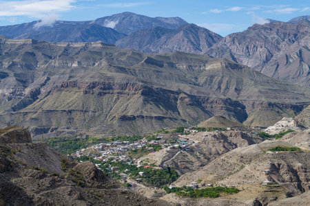 In the mountains of Dagestan on a September day. Russian Federationの写真素材