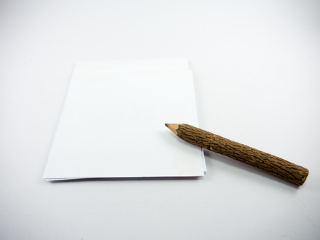 wood pencil  on white backgroundの写真素材