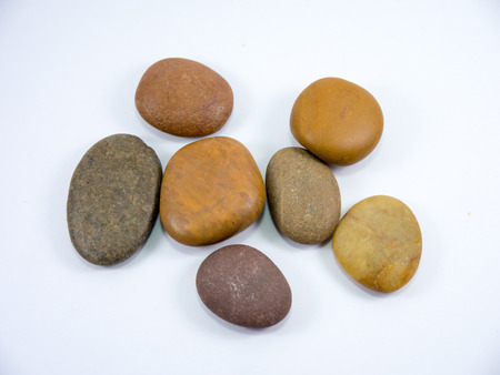 river stones on white backgroundの写真素材