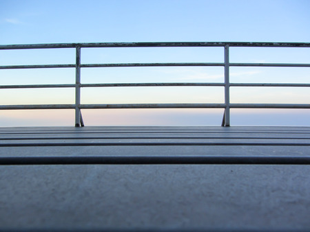 metal fence fall protection viewpoint at mountain