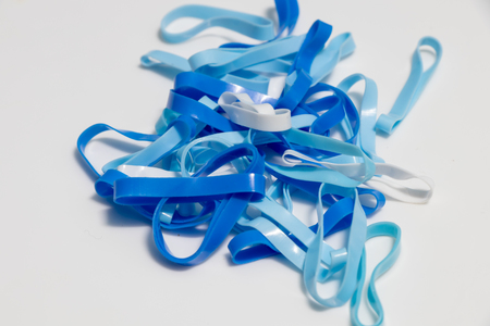 rubber hair bundle on white backgroundの写真素材