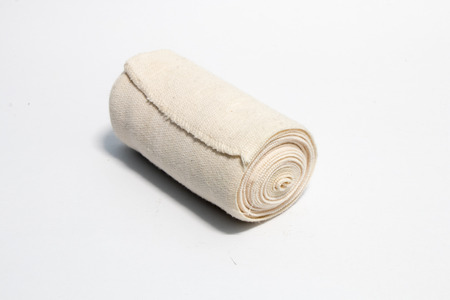 Medical bandage roll on white backgeoundの写真素材