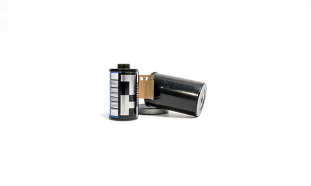 Cartridge Camera film 35 mm retro classic isolate on white background