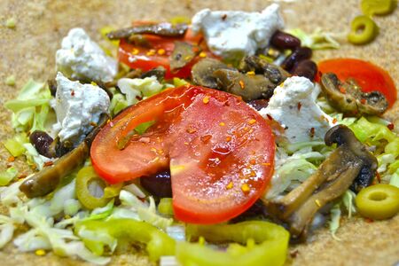 tortilla wraps preparation unwrappedの写真素材