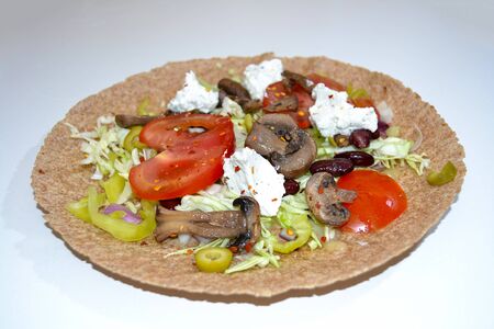 tortilla wraps preparation unwrappedの写真素材