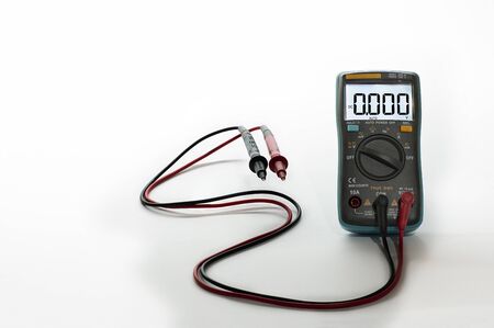 Digital multimeter on white backgroundの写真素材