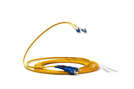 SC LC optical cable isolated on white backgroundの写真素材