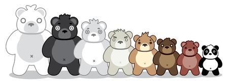 Bear gang vector cute illustration.のイラスト素材