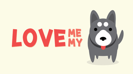 Love me love my dog vector.のイラスト素材