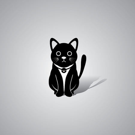 Black cat  sign  symbol icon graphic vector.のイラスト素材