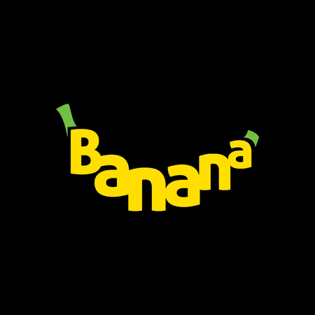 Font Text Banana vector illustration.のイラスト素材
