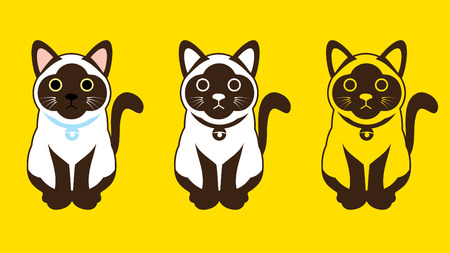 Siamese cat Thai cat sign symbol icon graphic vector.のイラスト素材