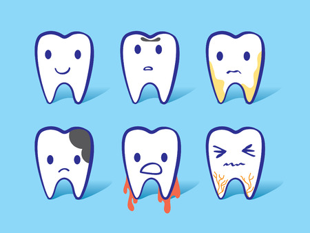 Tooth  teeth feeling cartoon vector.のイラスト素材