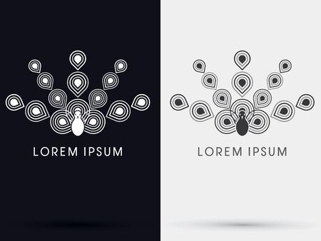 White Peacock abstract  symbol  vector.のイラスト素材