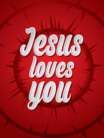 Jesus loves you text graphic Vectorのイラスト素材