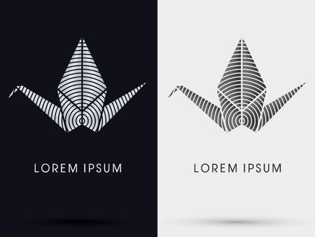 Bird origami paper icon graphic symbol Vector.のイラスト素材