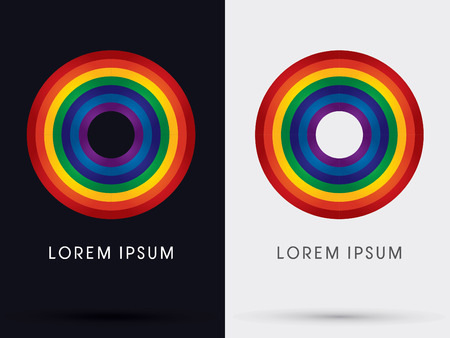 Rainbow O icon graphic symbol Vector.のイラスト素材
