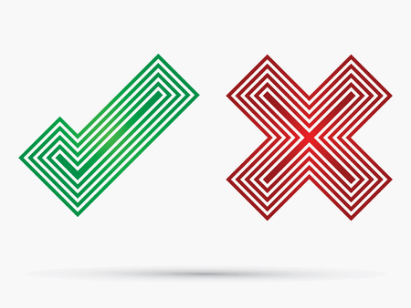 Check Mark X  Yes No icon graphic symbol vector.のイラスト素材
