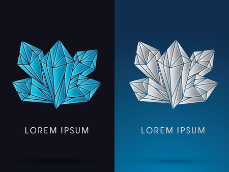 Diamond crystal symbol icon graphic vector .のイラスト素材