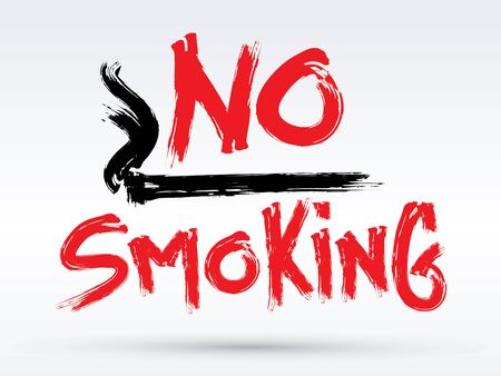 Brush No Smoking sign vector.のイラスト素材