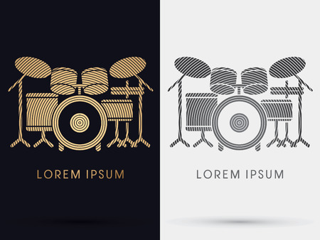 Drum Set Music symbol icon graphic vector.のイラスト素材