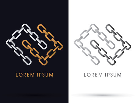 Gold and Silver Chain symbol icon graphic vector.のイラスト素材