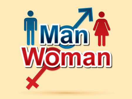 Man and woman text sign graphic vector.のイラスト素材